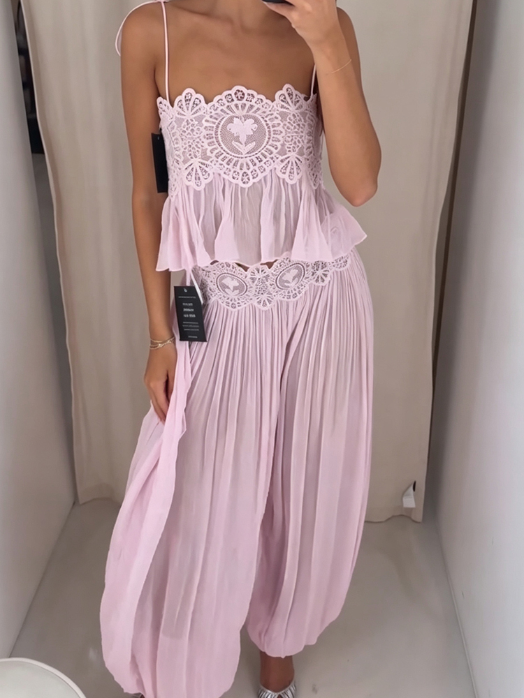 Strapless Bra Backless - Strand-Spitzen-Set für Damen: Sommerhose mit Cut-Outs,