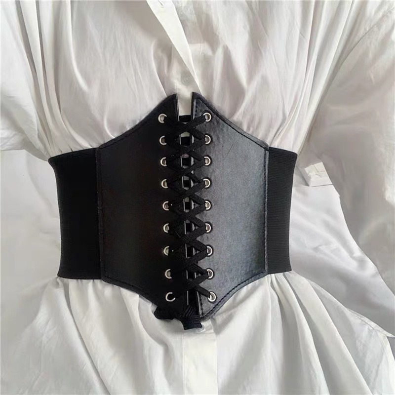 Corset Waist Cinch - Modisches Korsett, breite Gürtel, Kunstleder, schlankmachender,