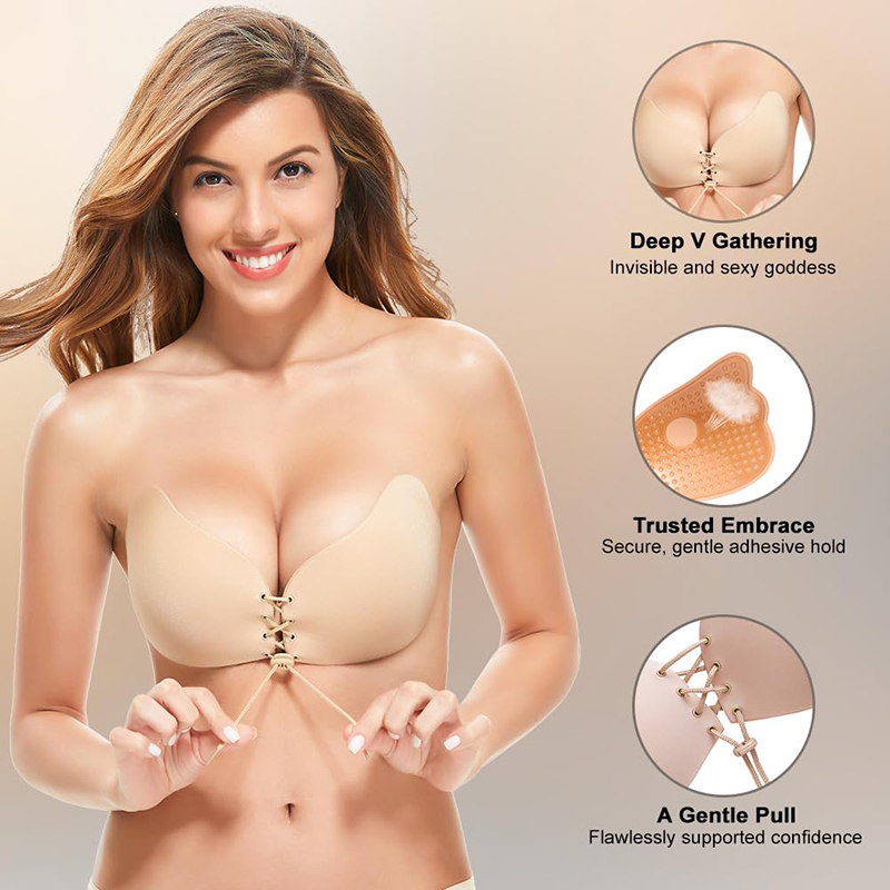 Strapless Bra Backless - 1/2 Paar Damen Sommer rückenfreier trägerloser