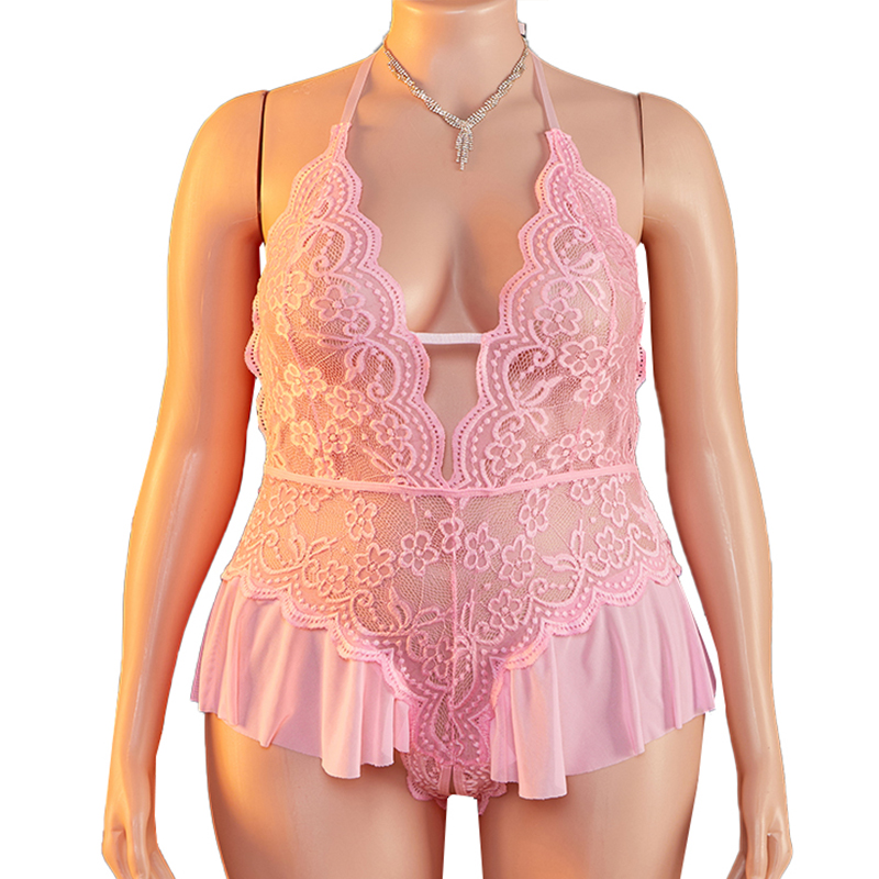 Lace Teddy Lingerie - Übergröße 1XL-4XL Teddy Transparente Sexy Dessous