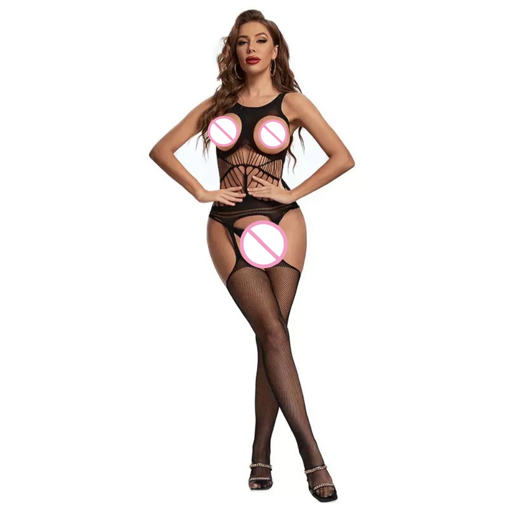 Bodystocking Fishnet - Transparente Bodystockings mit offenem Schritt, sexy