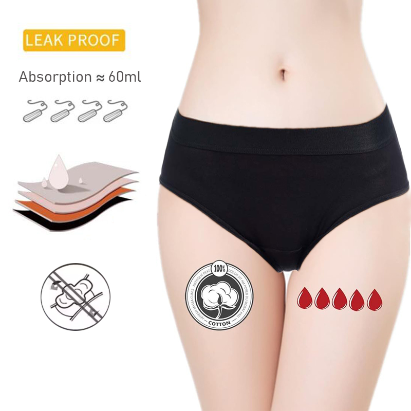 Period Panty Absorbent - 4-lagige, saugfähige, auslaufsichere Menstruationshöschen für Frauen,