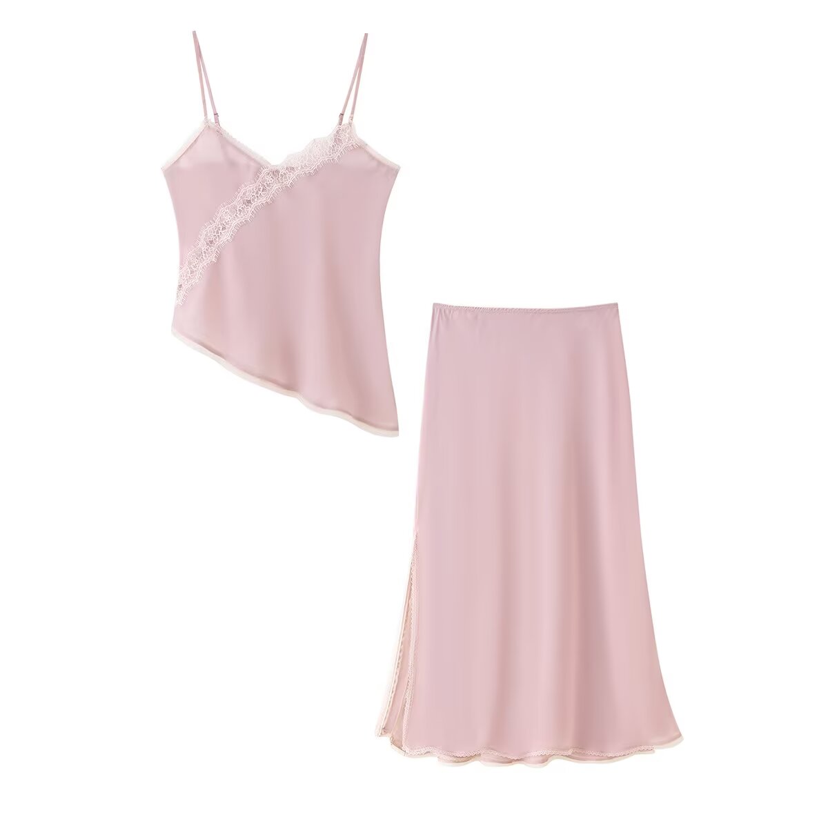 Cami Top Lace - Tidalyf 2025, Damen-Set, rosa Cami-Top und