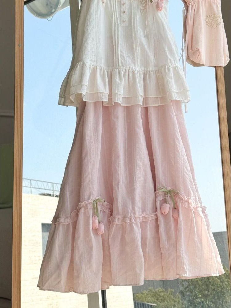 Süßes Kawaii-Set mit Rüschenbe – Cami Top Lace Bewertung und Preis